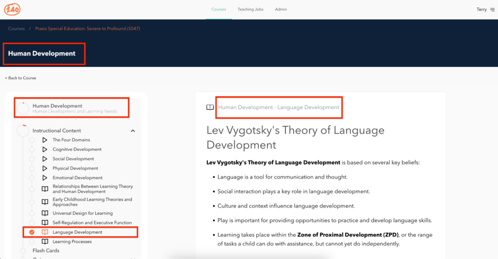you will be taken to the instructional content for that concept once you click on the concept link