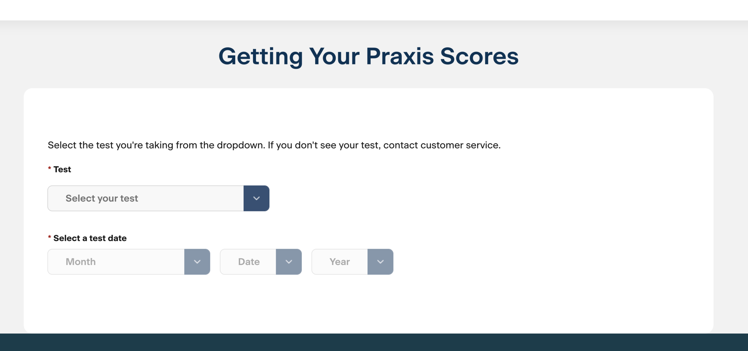 praxis test score release date checker