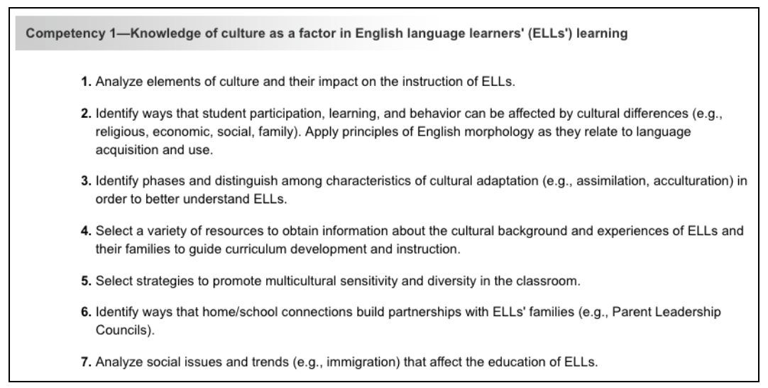 FTCE ESOL competency 1