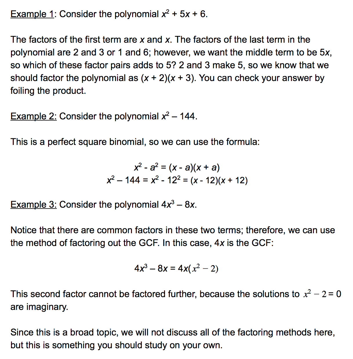 factoring examples