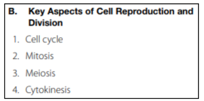 Praxis General Science Key Aspects of Cell Reproduction and Division