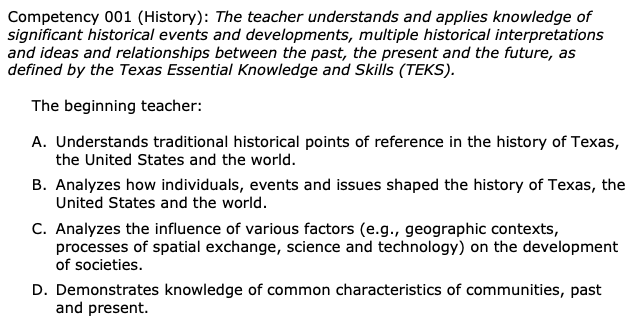 texes core subjects 4-8 history