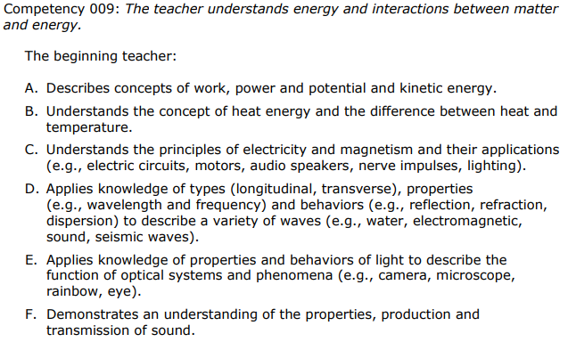 texes core subjects 4-8 matter and energy