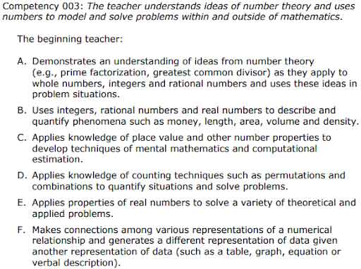 TExES CORE Number Theory