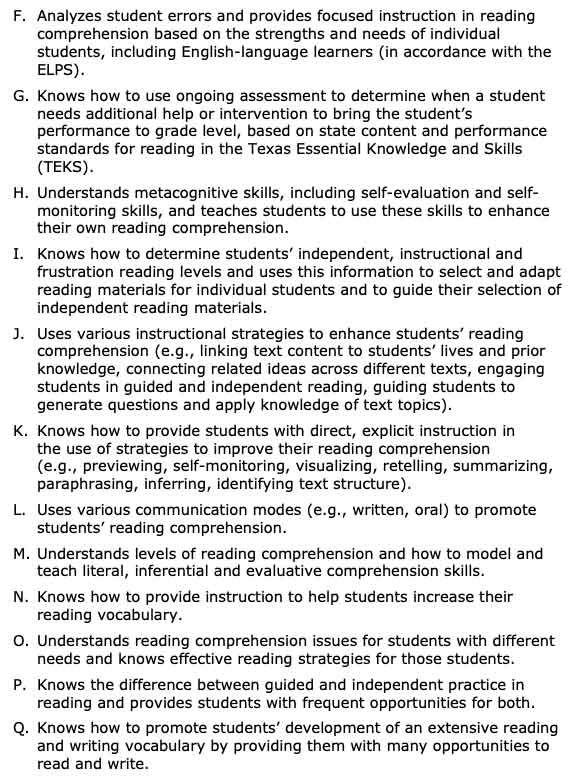 TExES CORE 4-8 Reading Comprehension and Assessment