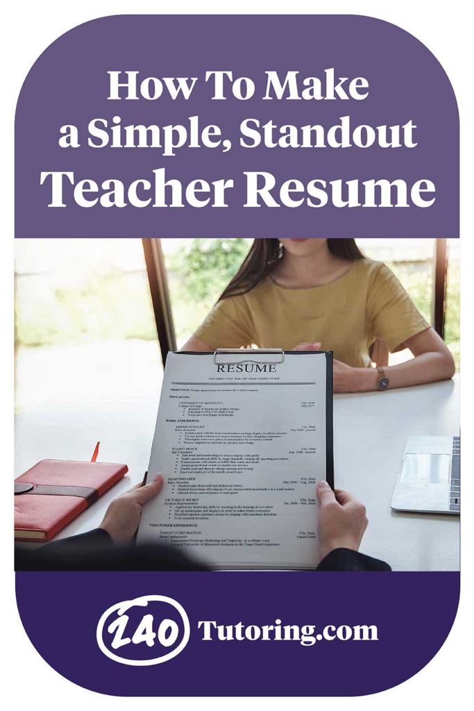 How to Make a Simple Teacher Resume Pin